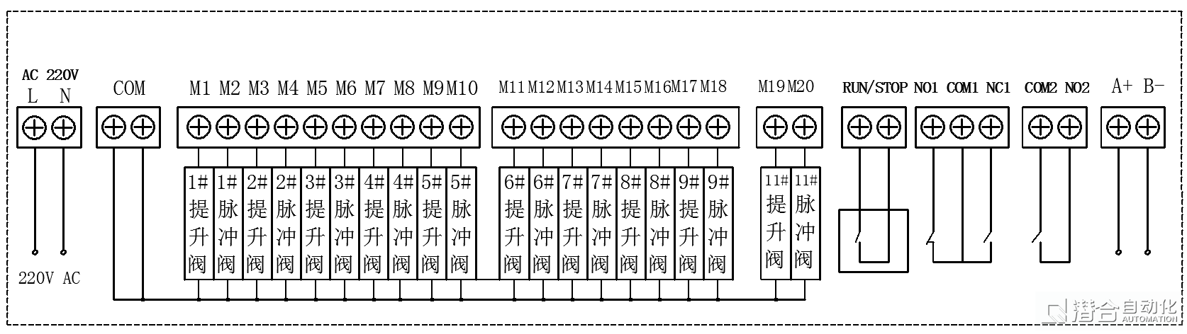 脈沖控制儀接線圖